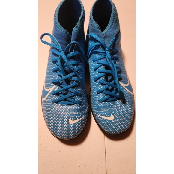 Nike Mercurial Vapor youth soccer Cleats Size 4.5Y Blue/White - Picture 1 of 7